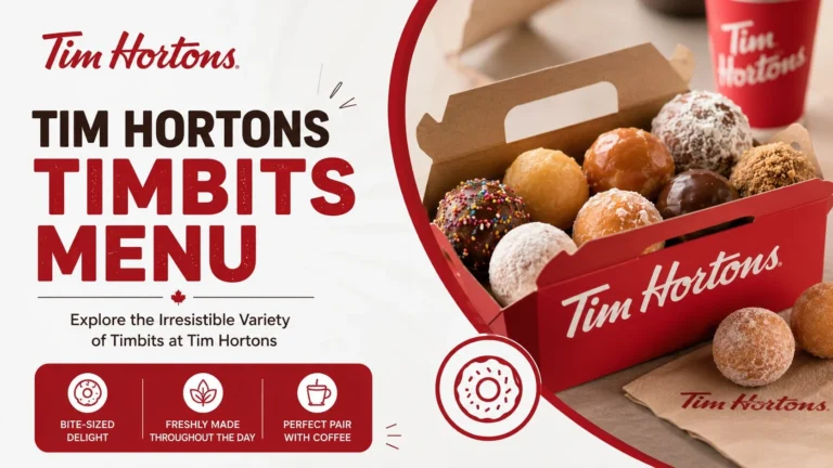Tim Hortons Timbits Menu